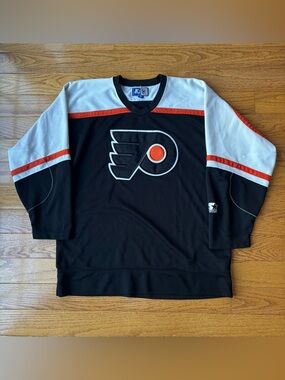 Vintage Philadelphia Flyers NHL Black Alternate Starter Jersey Blank Mens M